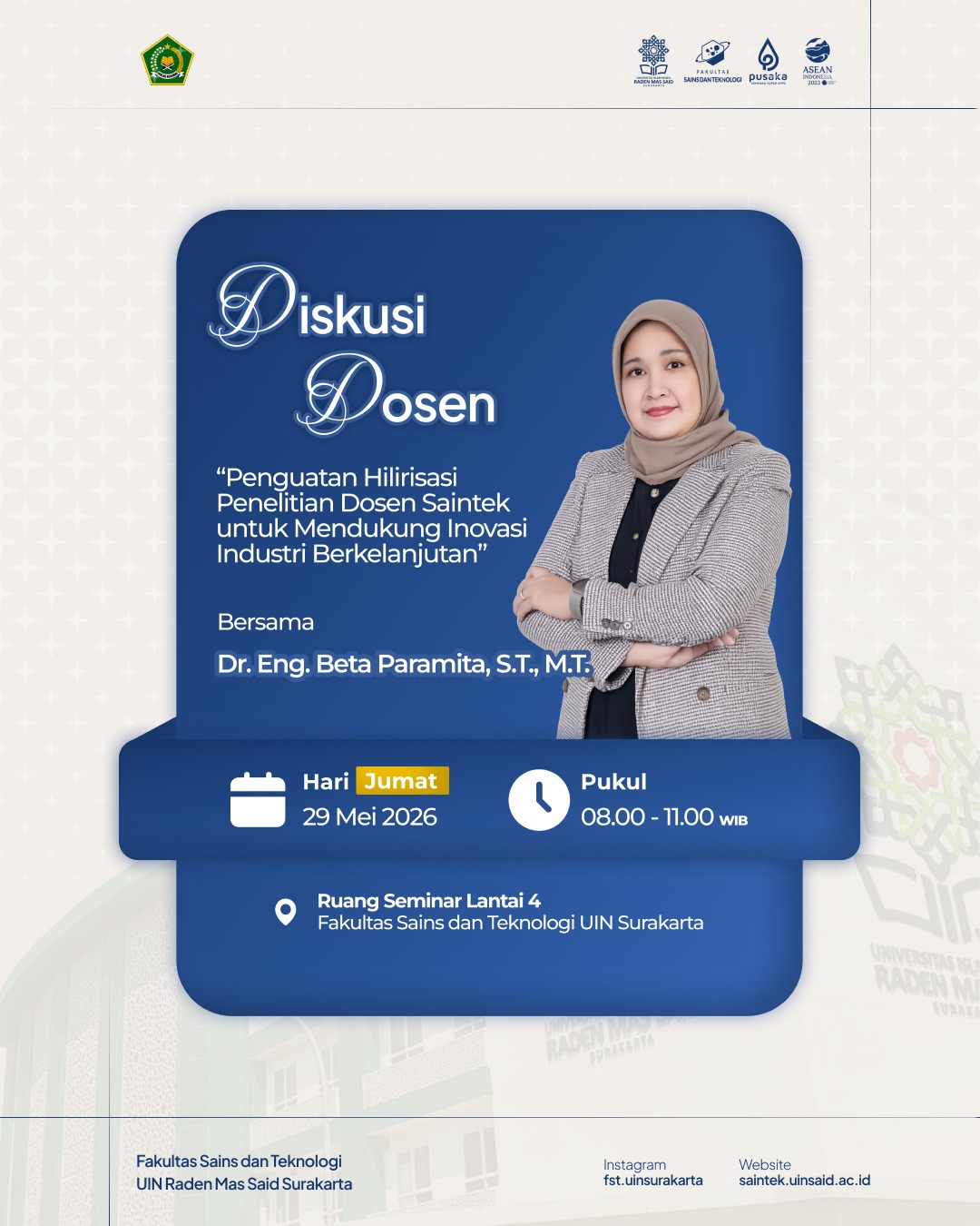 Fakultas Saintek UIN Surakarta Dorong Hilirisasi Penelitian Dosen: Riset Tak Hanya Berhenti di Kertas, tapi Harus Dirasakan Masyarakat